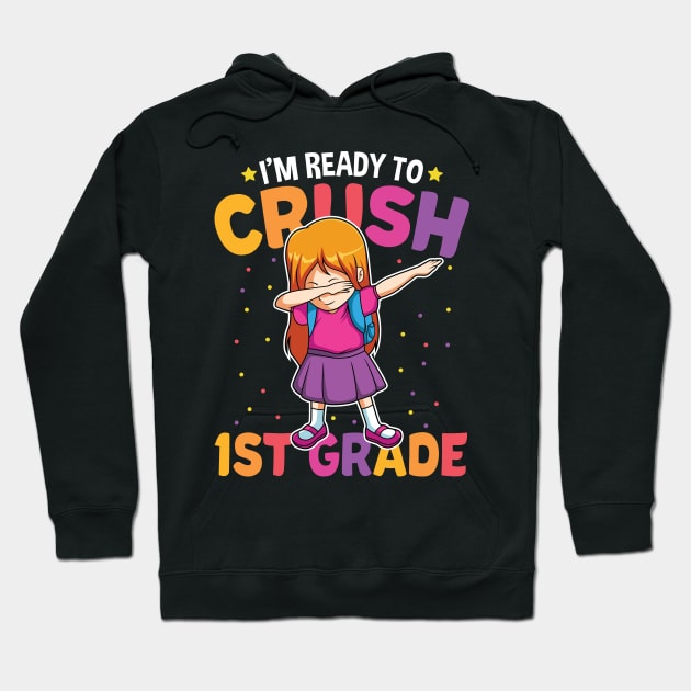 Dabbing Girl First Grade Funny Back To School Gift Hoodie by HCMGift